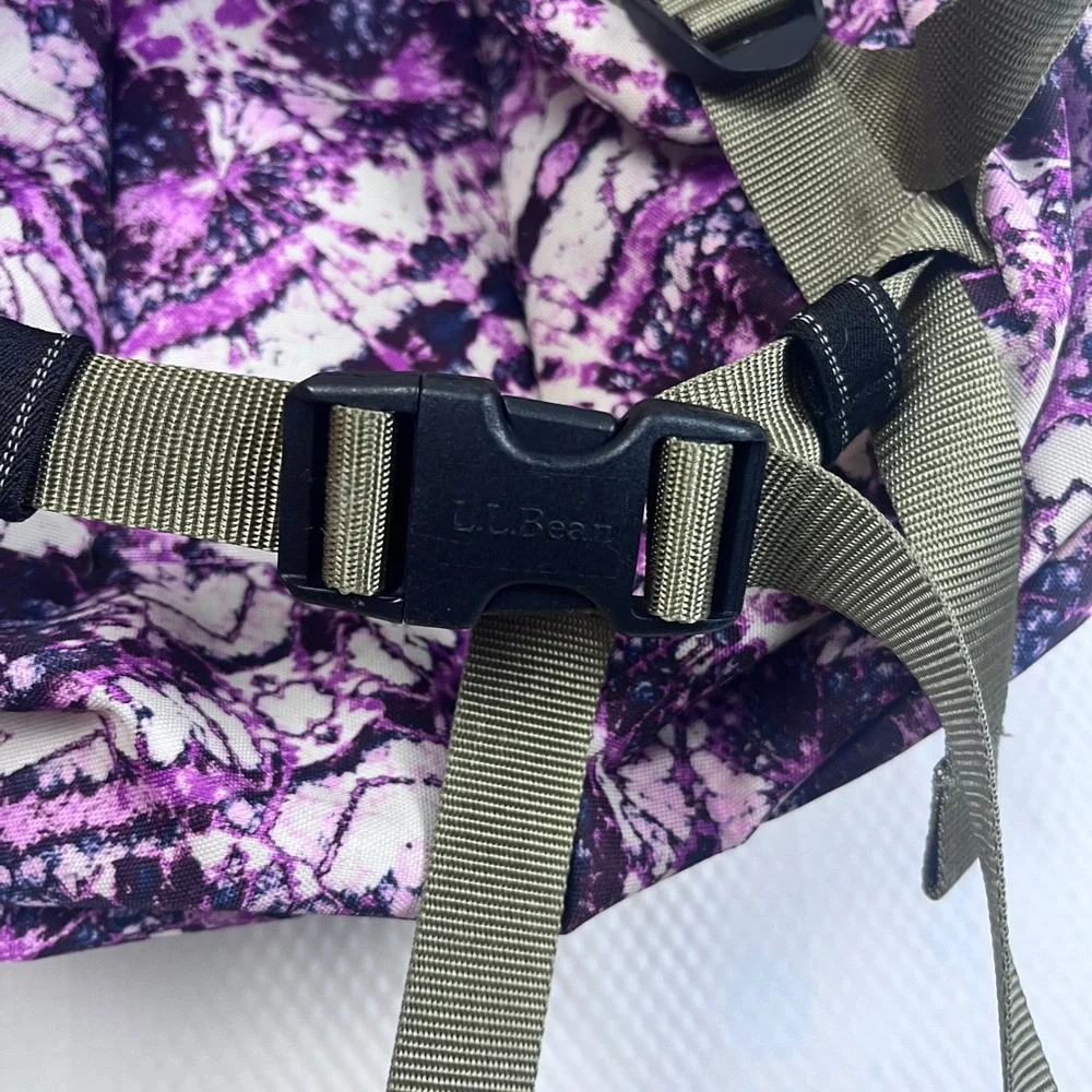 LL‎ Bean Deluxe Backpack Purple Lightweight School Travel Hiking College (trnk)